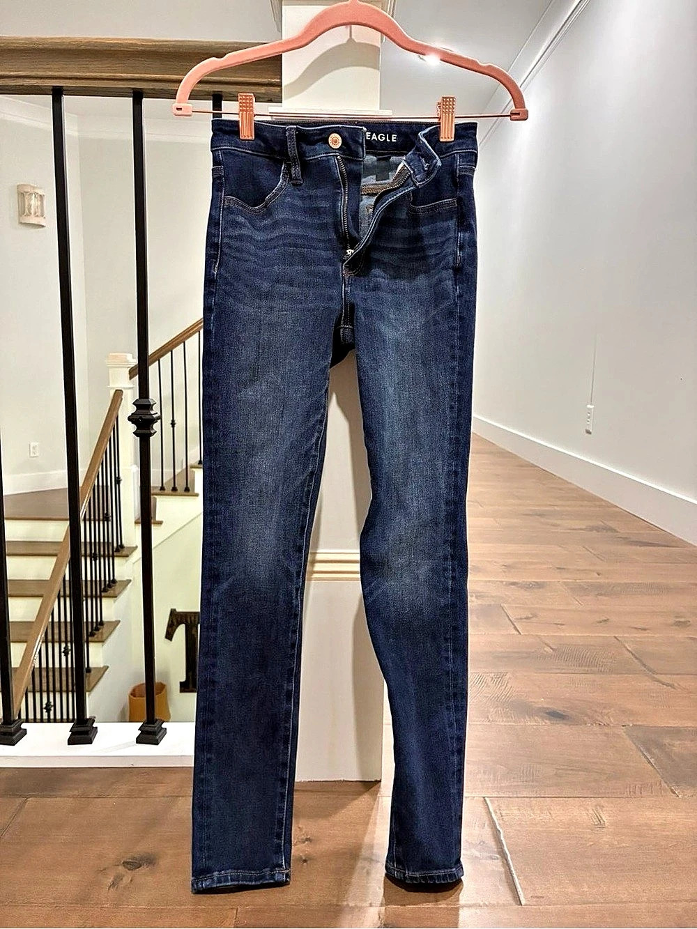 American Eagle Super High-Rise Jegging Blue Waist 00 short
